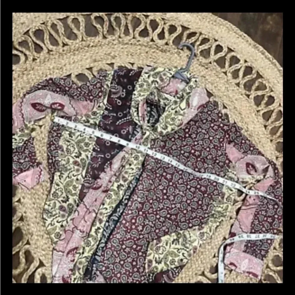 Soft Surroundings Shirt Top PL Colorful Mix Paisley Semi Sheer Tie Neck Langdon - Picture 5 of 5
